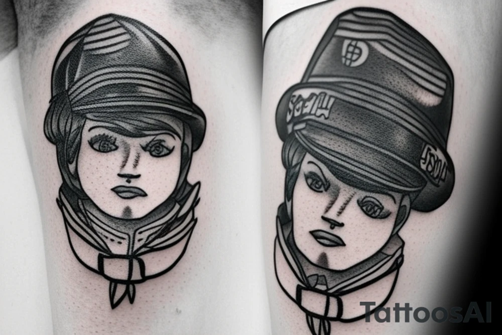 Realistic Robin wearing a sailor hat tattoo idea