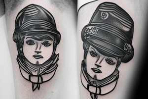 Realistic Robin wearing a sailor hat tattoo idea