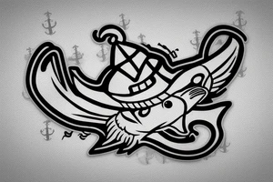 https://www.amazon.com/SS-407-USS-Sea-Robin-Patch/dp/B07CN644RC

USS sea robin logo; realistic sea robin wearing a sailors hat; realistic sea robin wearing a sailors hat on an anchor tattoo idea