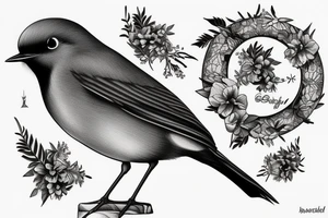 Realistic Robin Bird tattoo idea