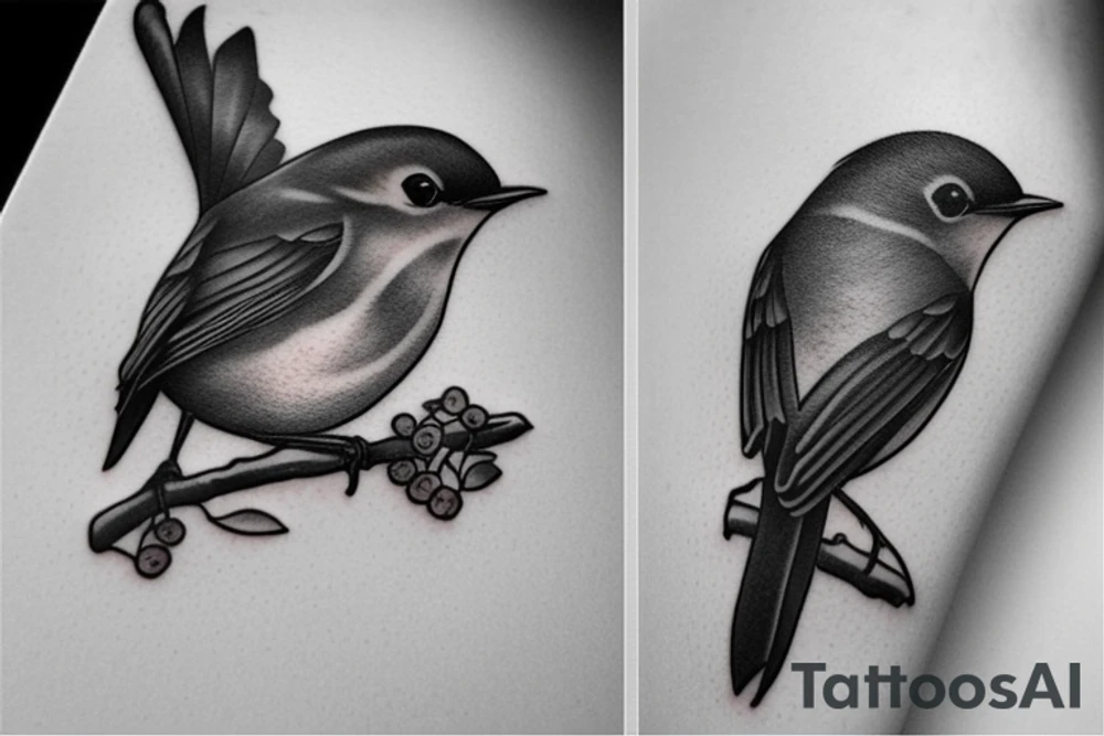 Realistic Robin Bird tattoo idea