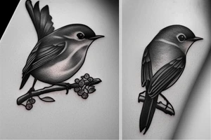 Realistic Robin Bird tattoo idea