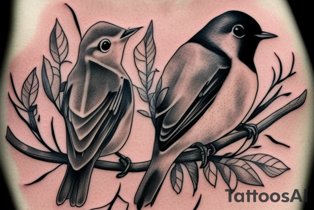Realistic Robin Bird tattoo idea