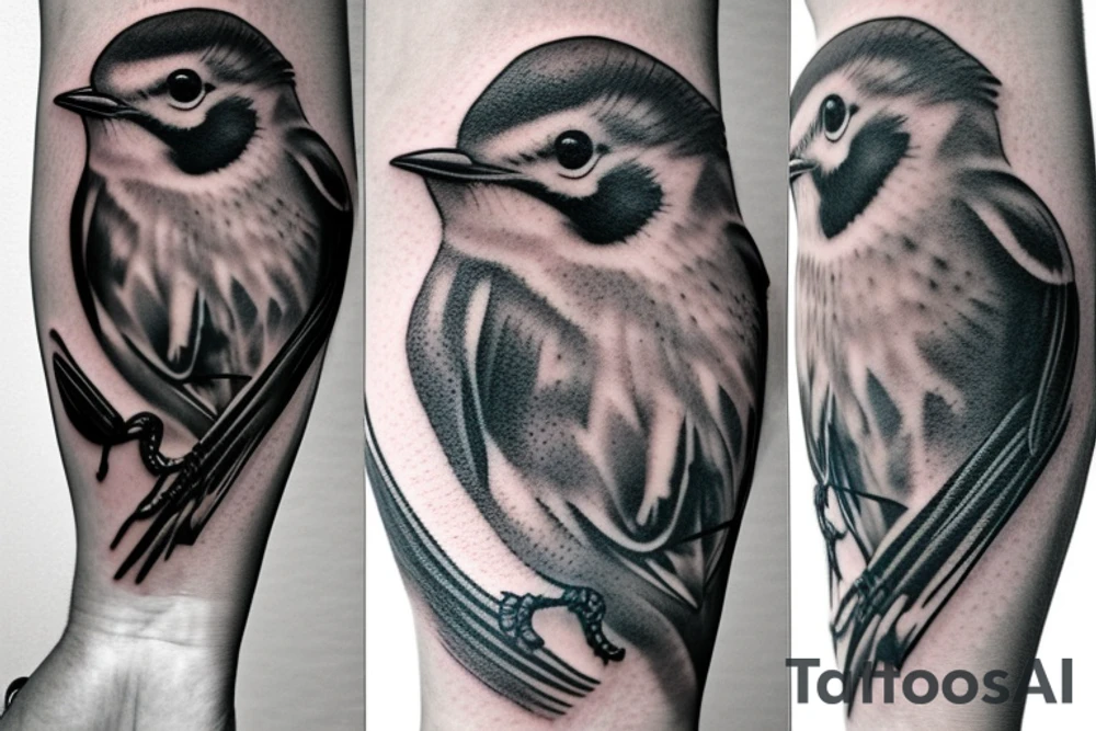 Realistic Robin Bird tattoo idea