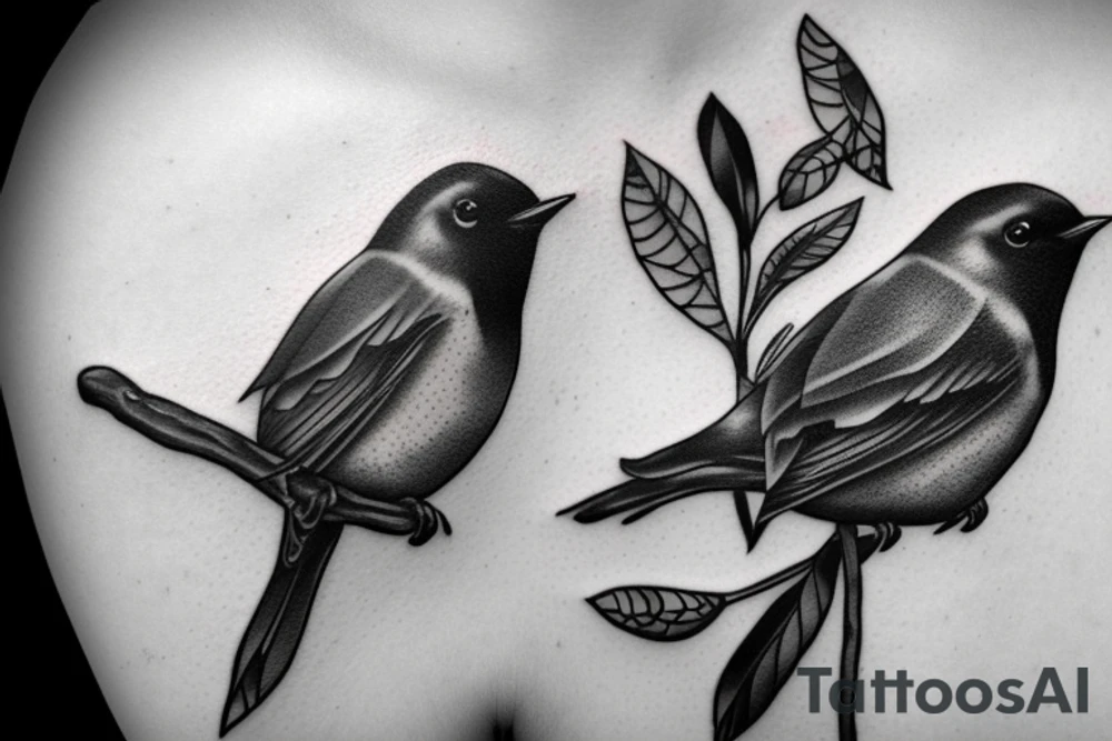 Realistic Robin Bird tattoo idea