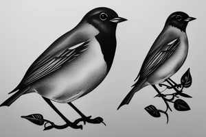 Realistic American Robin Bird wearing a Dixie Cup tattoo idea