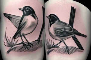 Realistic American Robin Bird wearing a sailors hat tattoo idea