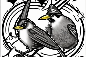 Realistic American Robin Bird wearing a sailors hat

Realistic American Robin Bird wearing a sailors hat sitting on an anchor

USS Sea Robin ss-407 submarine Sea American Robin tattoo idea
