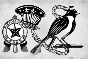Realistic American Robin Bird wearing a sailors hat

Realistic American Robin Bird wearing a sailors hat sitting on an anchor

USS Sea (American) Robin SS-407 submarine Sea American Robin tattoo idea