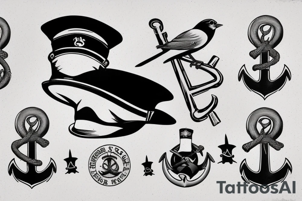 Realistic American Robin Bird wearing a sailors hat

Realistic American Robin Bird wearing a sailors hat sitting on an anchor

USS Sea (American) Robin SS-407 submarine 

USS Sea Robin sitting on an anchor tattoo idea