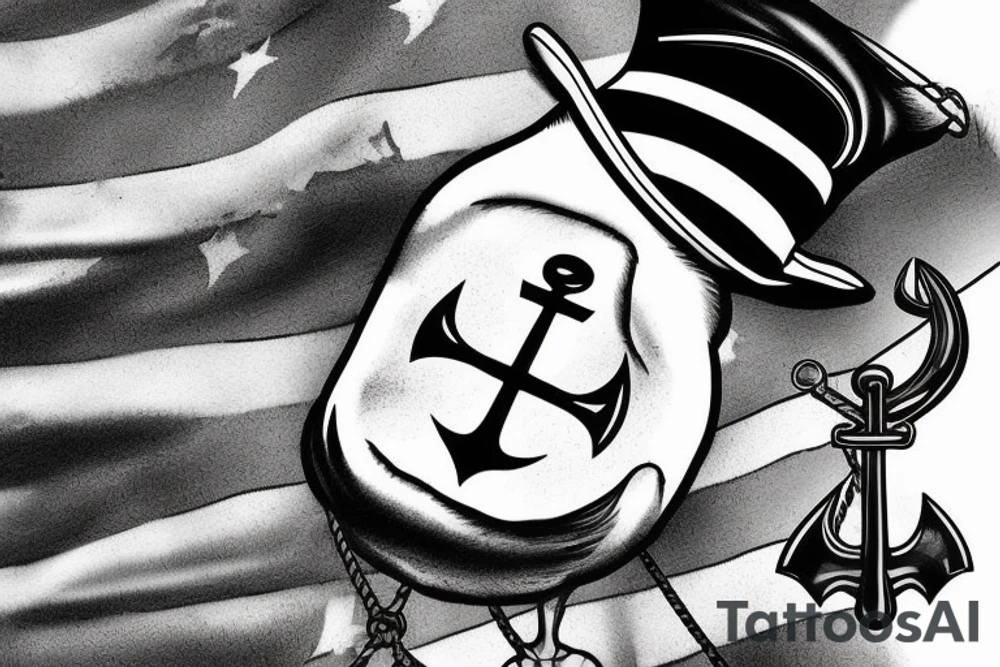 Realistic American Robin Bird wearing a sailors hat

Realistic American Robin Bird wearing a sailors hat sitting on an anchor

USS Sea (American) Robin SS-407 submarine 

USS Sea Robin sitting on an anchor

USS Sea Robin Submarine Logo tattoo idea