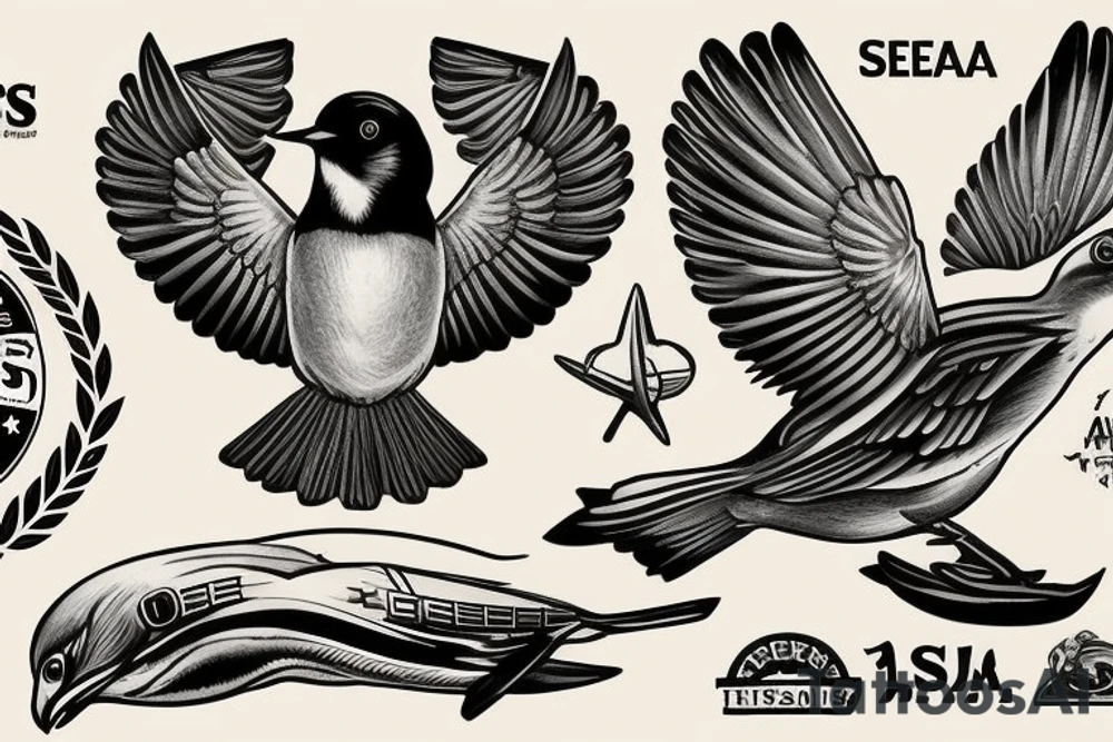 USS Sea (American) Robin SS-407 submarine logo

USS Sea Robin Submarine Crest

The American robin (Turdus migratorius) is a migratory bird of the true thrush genus and Turdidae, the wider thrush family. tattoo idea
