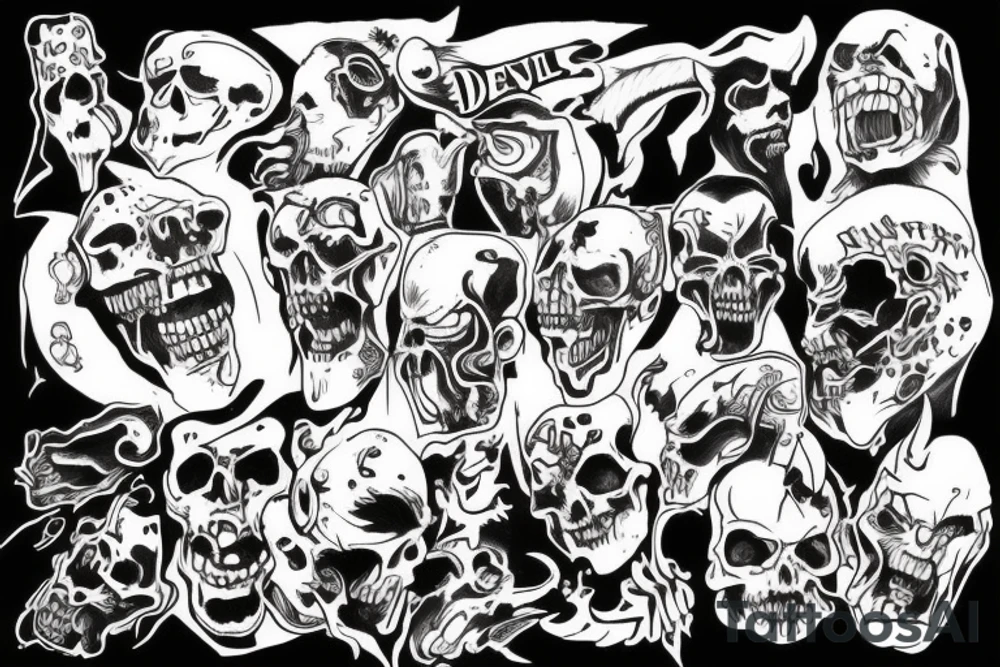 A devil raising hell to heaven tattoo idea