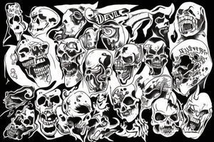 A devil raising hell to heaven tattoo idea