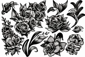 wilted snapdragon flowers tattoo idea