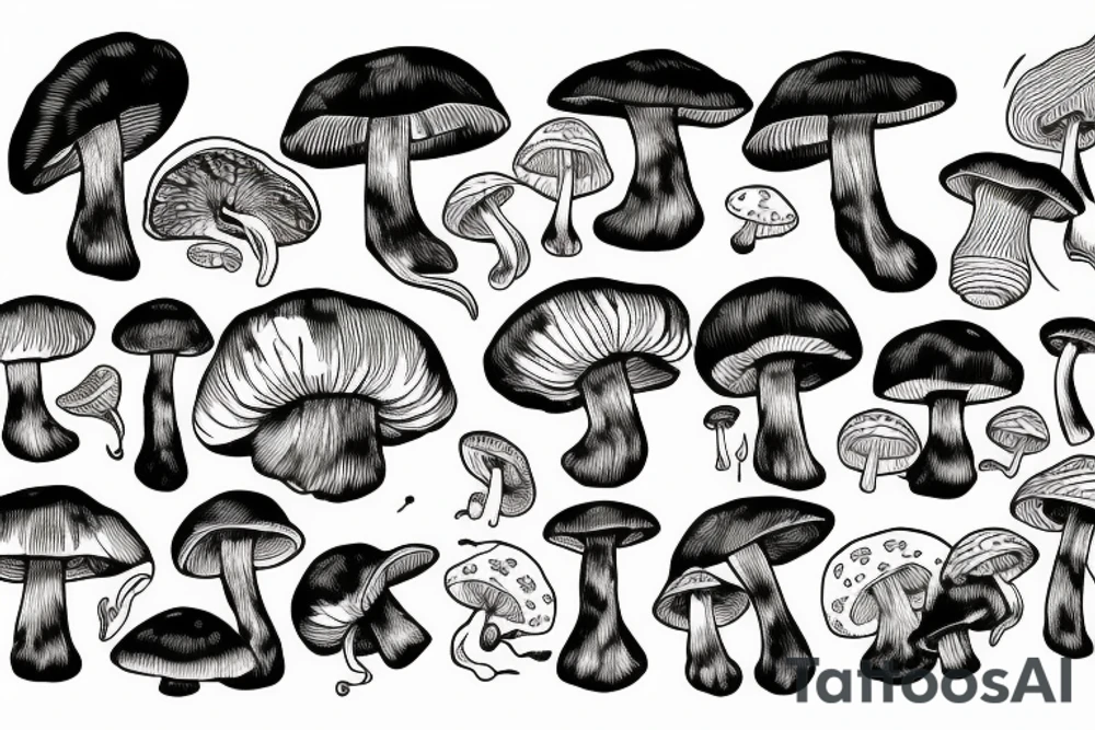 mushroom circle tattoo idea
