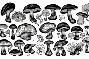 mushroom circle tattoo idea