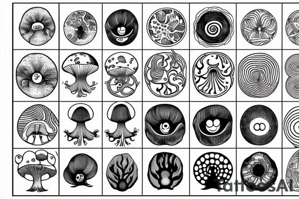 mushroom circle tattoo idea