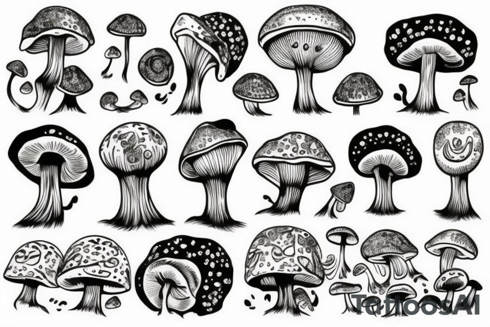 mushroom circle tattoo idea