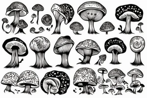 mushroom circle tattoo idea