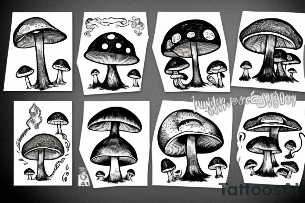 mushroom circle tattoo idea