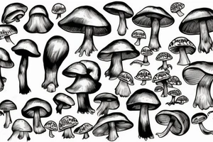 mushroom creepy tattoo idea
