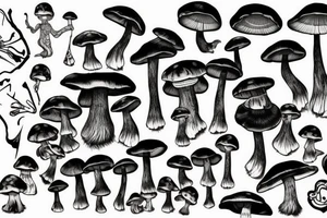 mushroom creepy tattoo idea