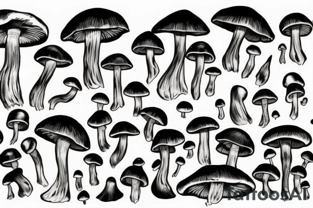 mushroom scary tattoo idea