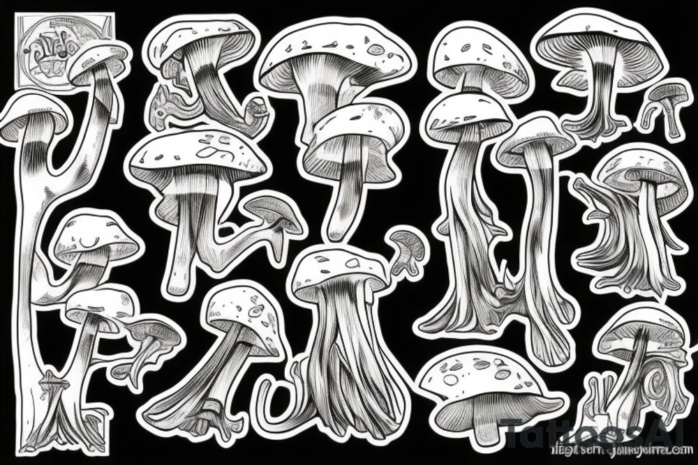 mushroom tattoo idea