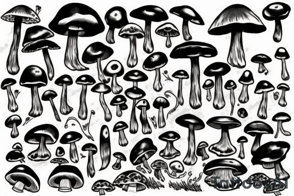mushroom tattoo idea
