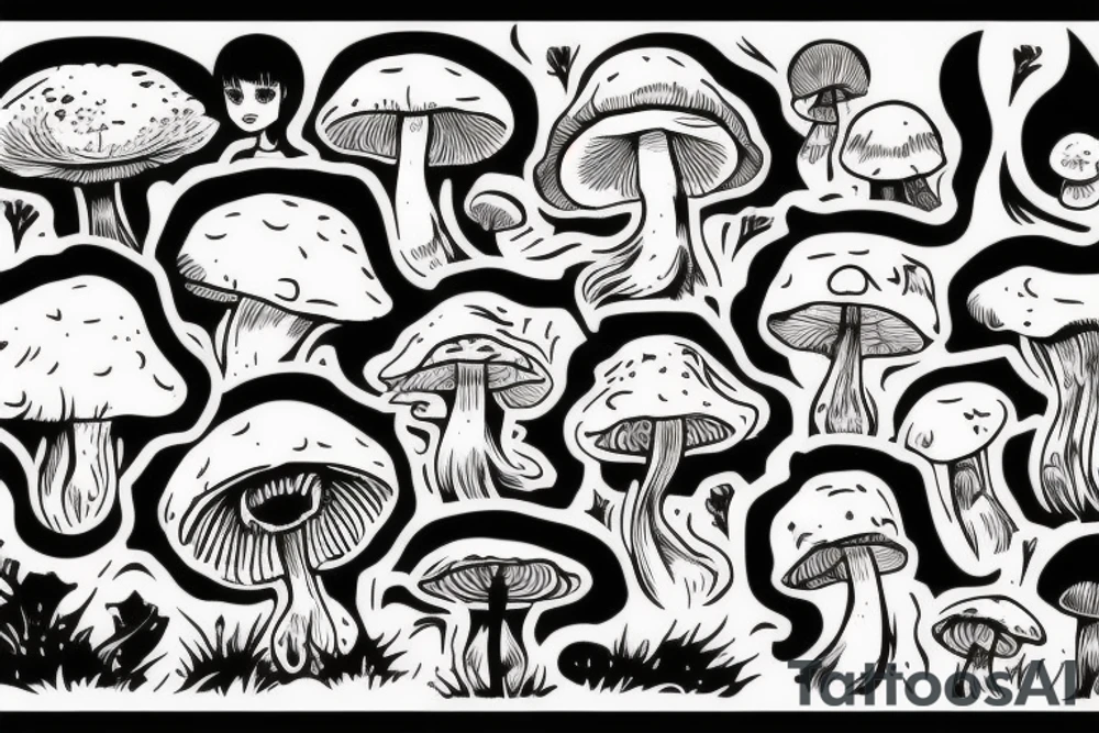 mushroom tattoo idea