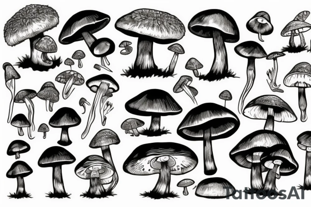 mushroom tattoo idea