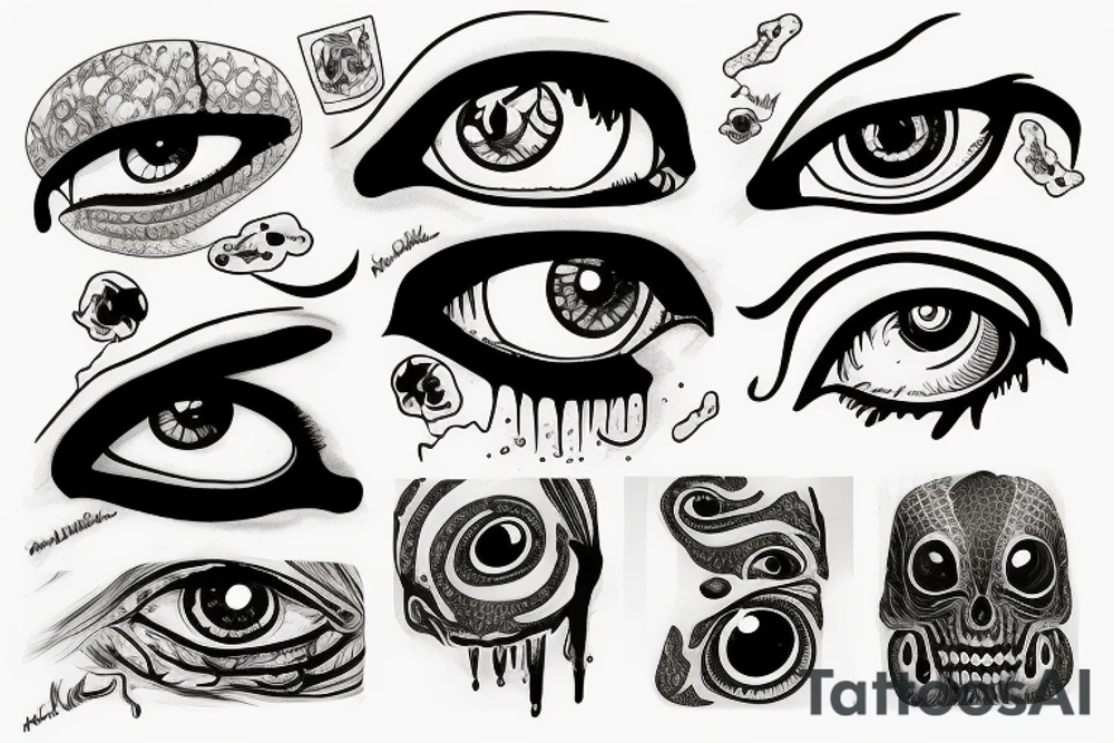 melting eye tattoo idea