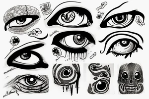 melting eye tattoo idea