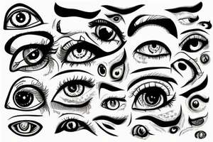 melting eye tattoo idea