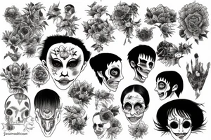 junji ito flowers tattoo idea