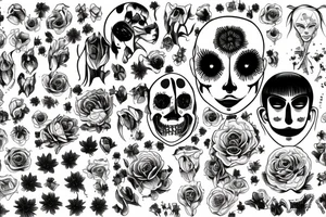 creepy flowers tattoo idea
