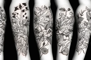 creepy flowers stem tattoo idea