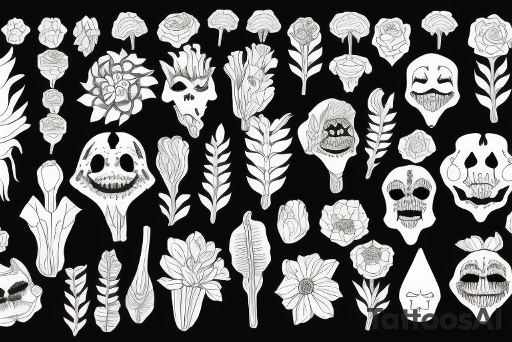 creepy flowers stem tattoo idea
