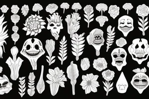 creepy flowers stem tattoo idea