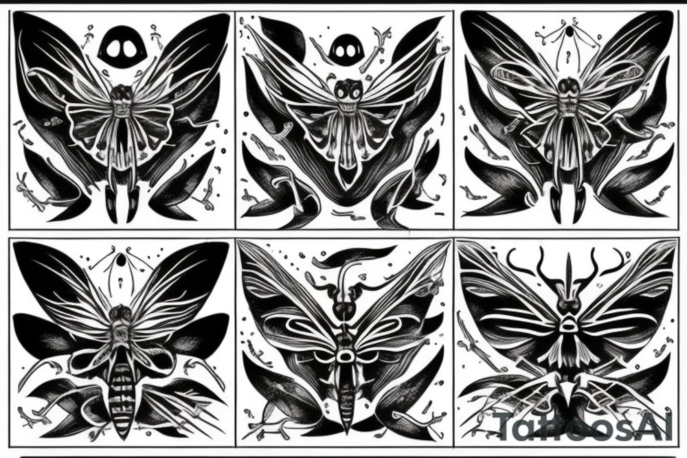 moth death head tattoo idea