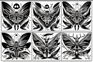 moth death head tattoo idea