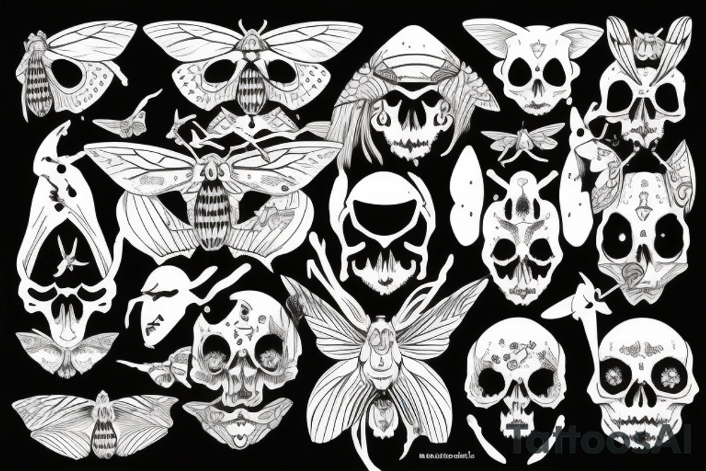 moth death head tattoo idea