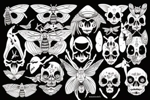moth death head tattoo idea