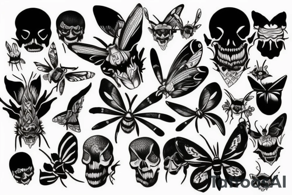 moth death head tattoo idea