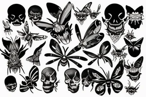 moth death head tattoo idea