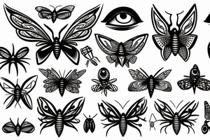 moth eyes tattoo idea