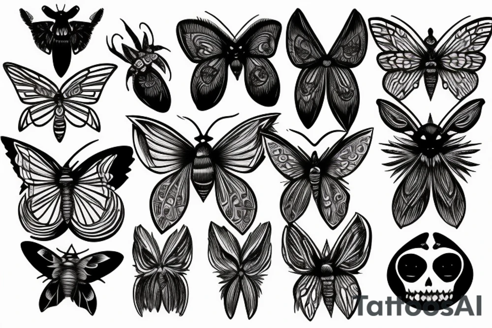 moth eyes goth tattoo idea