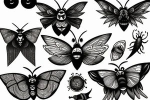 moth eyes goth tattoo idea