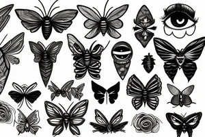 moth eyes goth tattoo idea
